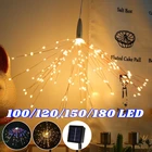 100120150180 светодиодная гирлянда на солнечных батареях, подвесная Рождественская гирлянда с фейерверком, складная гирлянда, уличное украшение