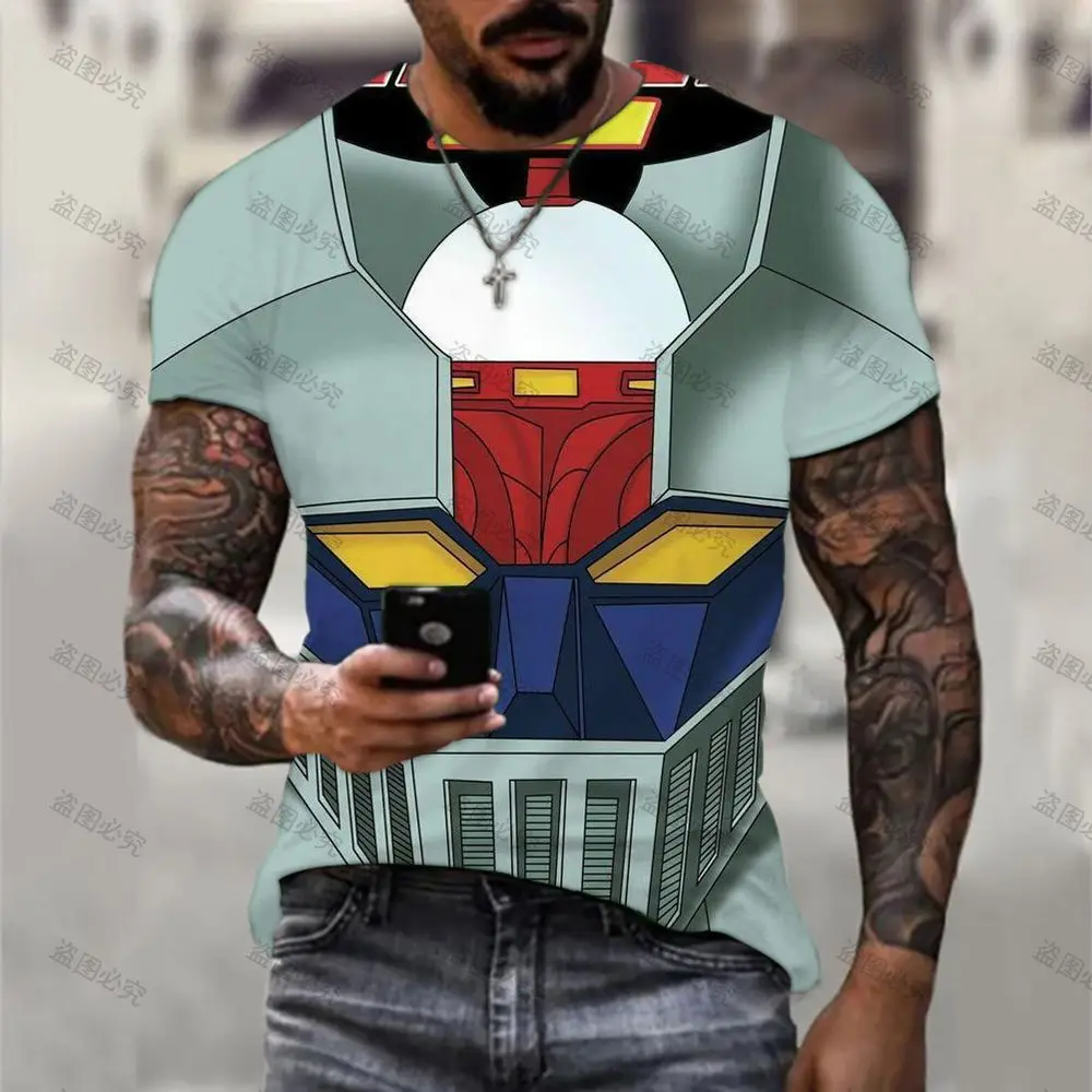 Летние футболки мужская одежда Mazinger Z Harajuku футболка с HD принтом 6XL уличная героями