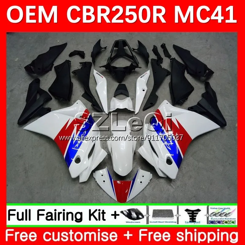 

Injection Body For HONDA CBR250R CBR250 CBR 250R 250 R 11 12 13 14 15 MC41 2011 2012 2013 2014 2015 Fairing 28LQ.11 white glossy