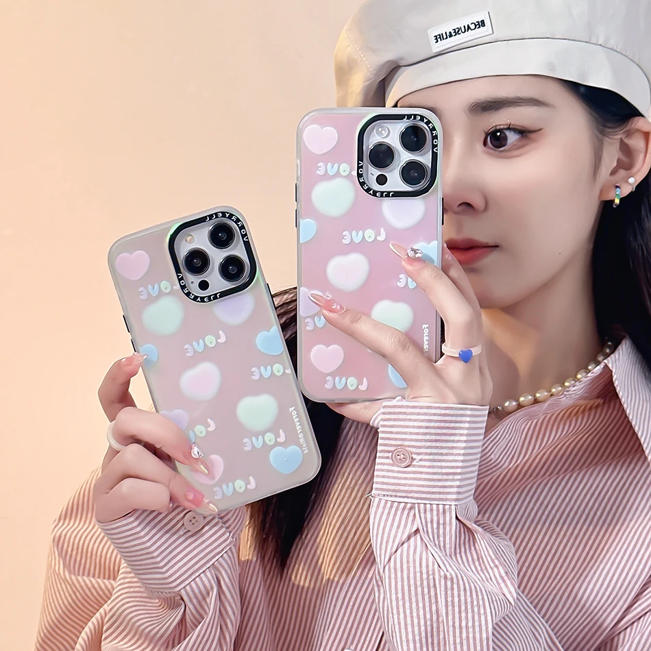

For iPhone 14 Pro Max Case Ins Colorful Love Vitality Case For iPhone 13 12 11 Pro Max Shockproof Soft Cover