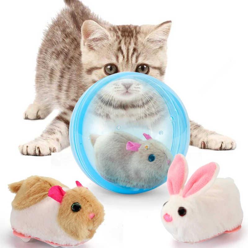 

Electric Simulation Glow-in-the-dark Hamster Rabbit Rolling Ball Children's Toy Cute Pet Doll Tease Cat Magic Device Pet Toys