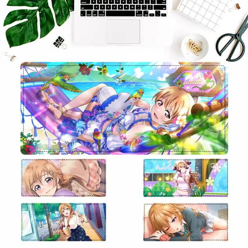 

Gaming Mousepad XXL Laptop PC Large Mouse Pad Locking Edge Rubber Keyboards Washed Desk Mice Mat for Love Live Kanata Konoe Fans