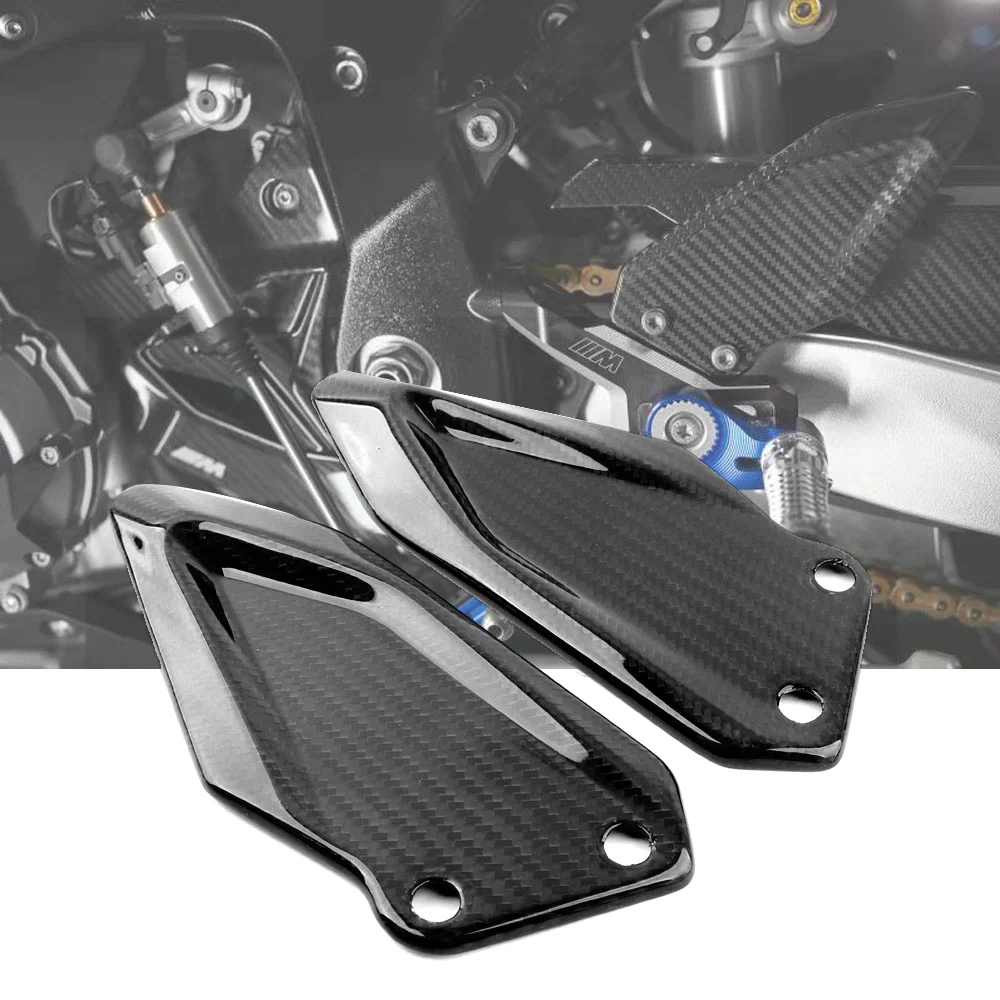 Motorcycle Carbon Fiber Heel Guard Rearset Plate Foot Peg Rear Heelguard for BMW S1000RR HP4 S1000 RR 2010 2009-2018