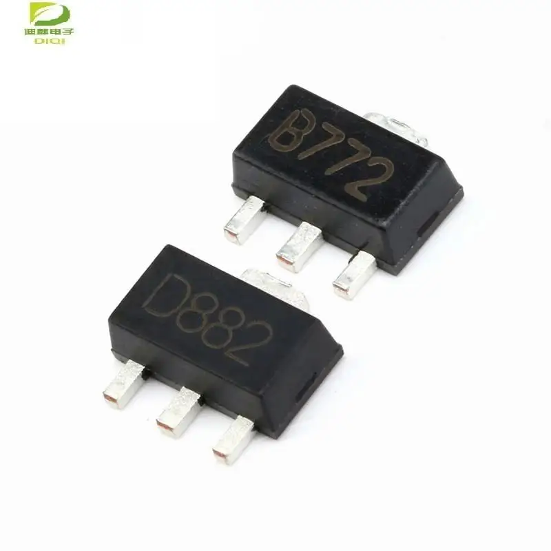 

20PCS/LOT B772 D882 10Pair 2SD882 2SB772 Transistor SOT89 NPN/PNP New Original Good Quality Chipset SOT-89