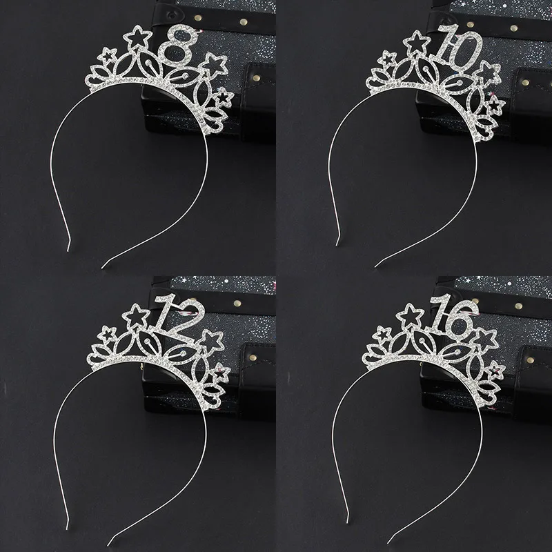 

2023 Звезда цифровая фотосессия первый день рождения 18 Корона фотосессия банкет аксессуары для волос со стразами из сплава повязка для волос для девушек