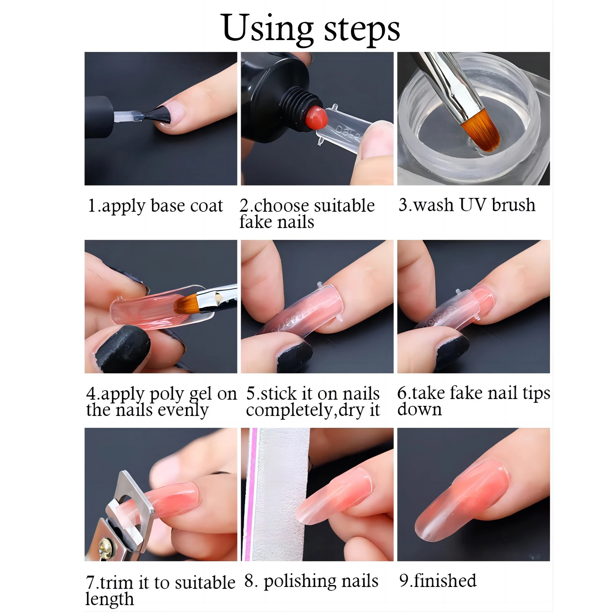 Набор из 8 шт. 15 мл гель для наращивания ногтей полуперманентный стартовый