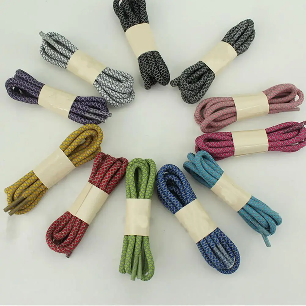1 Pair New Length 120cm Safe Reflective Rope Laces Round Reflective Shoe Laces Running Shoestring Reflective Shoelaces