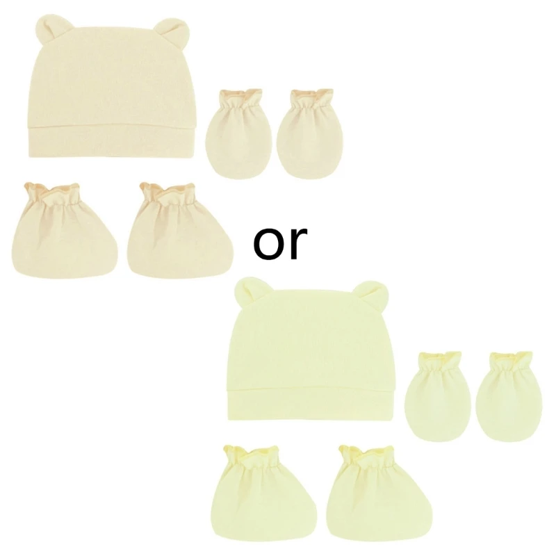 

Детские мягкие хлопковые перчатки с защитой от царапин, шапка, чехол для ног, подарки, реквизит для фотосъемки, Прямая доставка