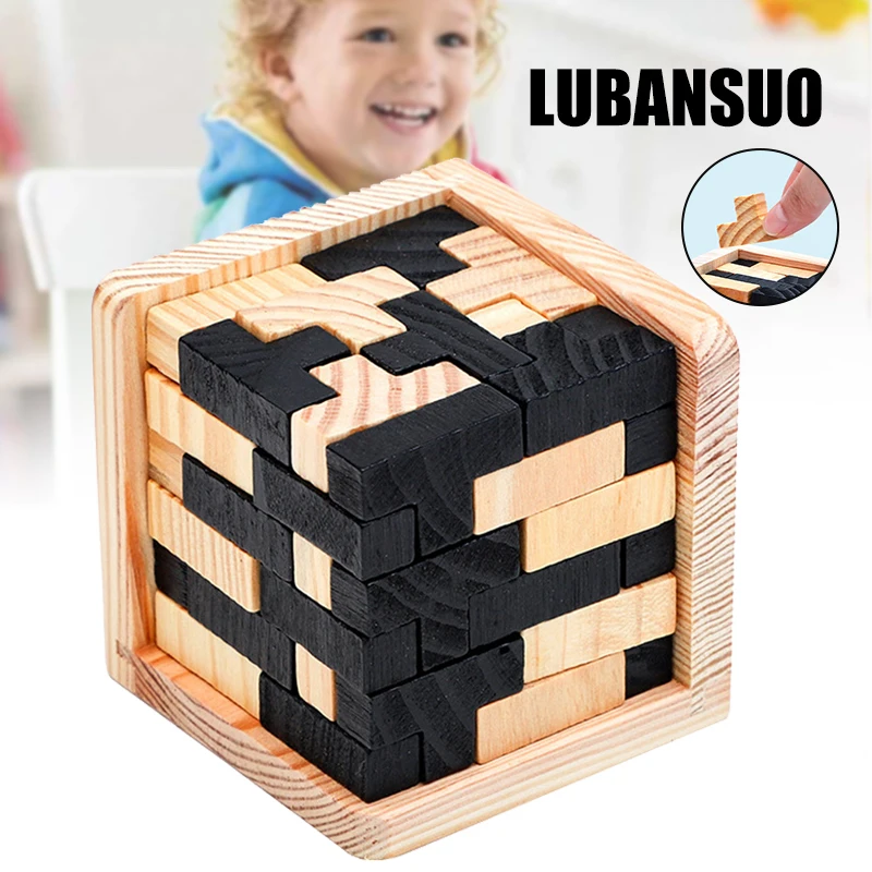 

1 шт., деревянные 3D-пазлы Kongming Luban Interlock IQ Test игрушки для детей, подростков и взрослых, 1 шт., деревянные 3D-пазлы AN88