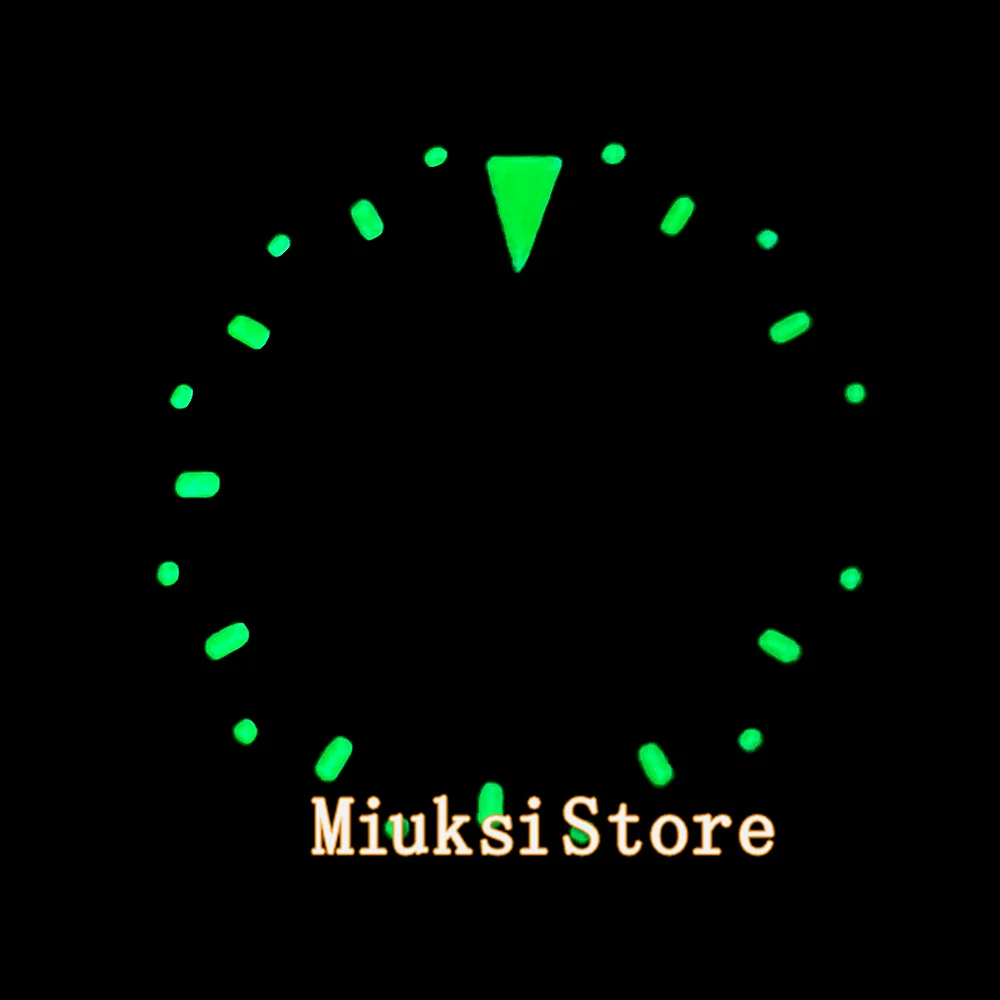 Циферблат NH35 29 мм зеленый светящийся черный циферблат GMT с окошком даты для NH34 3 0