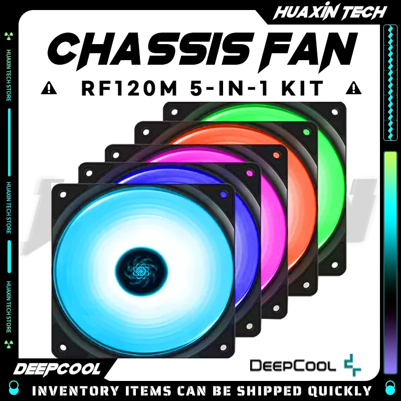 

DEEPCOOL RF120M 5 в 1 комплект 120 мм 12 В 4PIN RGB PWM бесшумный вентилятор шасси с контроллером 12 см Поддержка шасси и холодный вытяжной вентилятор