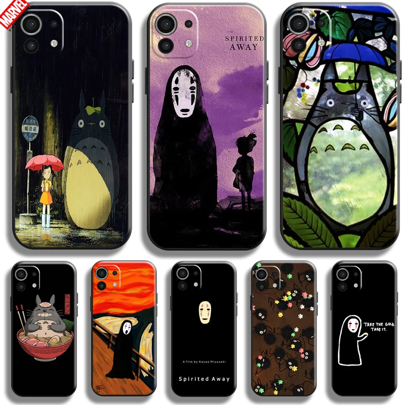 

Totoro No Face Man Spirited Away For Xiaomi Mi 11 11 Lite 5G Phone Case Black Funda Soft Carcasa Back Silicone Cover