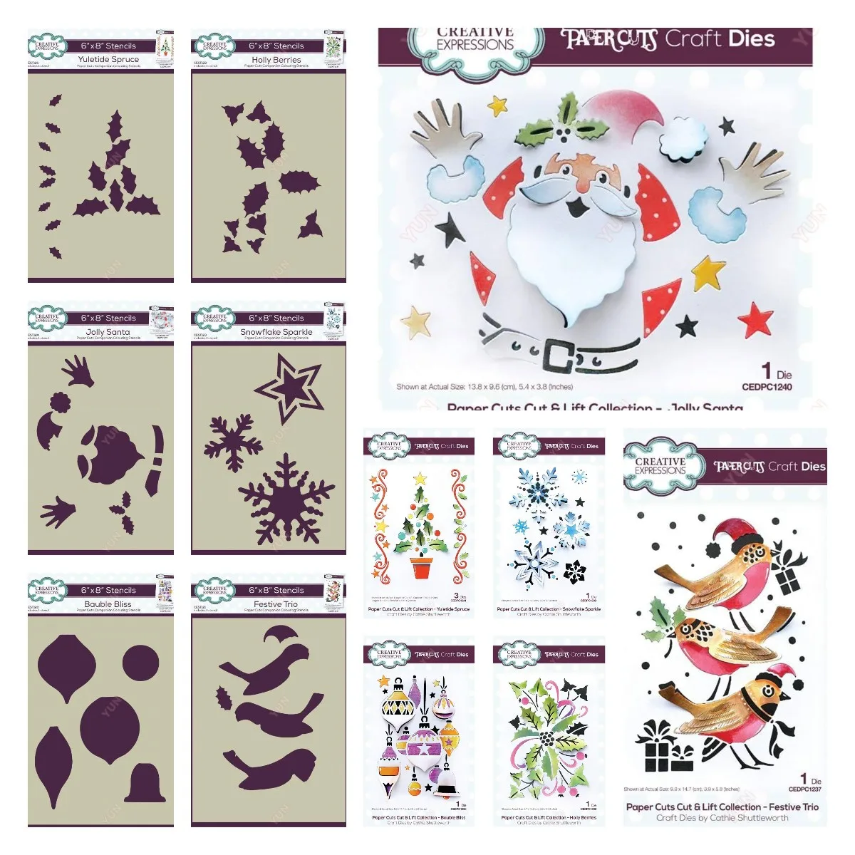 

Holly Berries Father Christmas Stencils and Metal Cutting Dies Sets for DIY Craft Making Greeting Card Scrapbooking Decoration