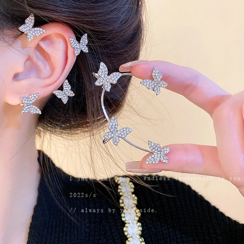 

Korea Premium Sense Diamond Butterfly Earrings Cold Wind Personality Female Minor Fashion Design Wholesa