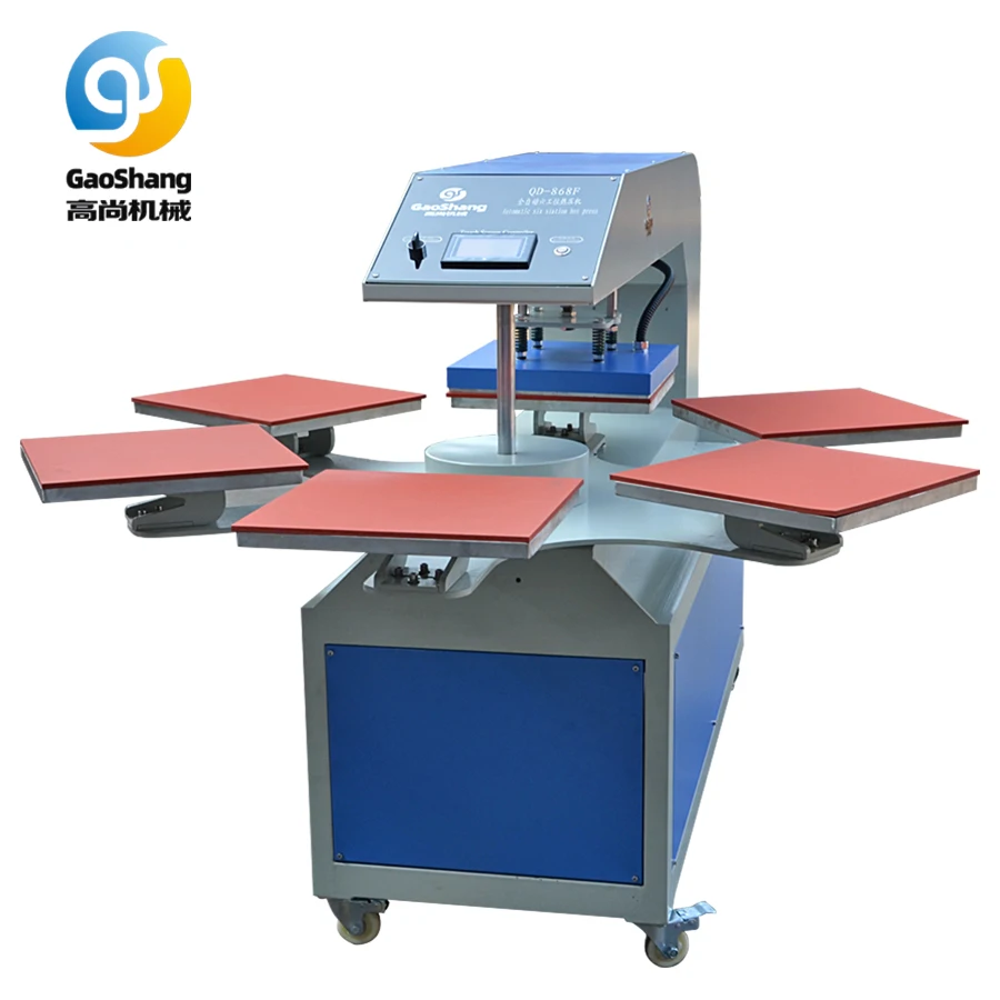 

Chinese Manufacturer 6 Station T Shirt DIY Hobby Automatic Sublimation Heat Press Machine