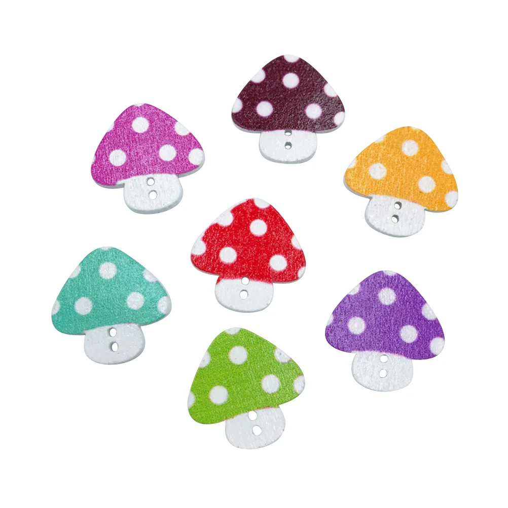 

Buttons Woodsewing Button Craft Crafts Decorative Mushroom Scrapbooking Cartoon Wooden Clothes Baby Natural Sewing Buttons