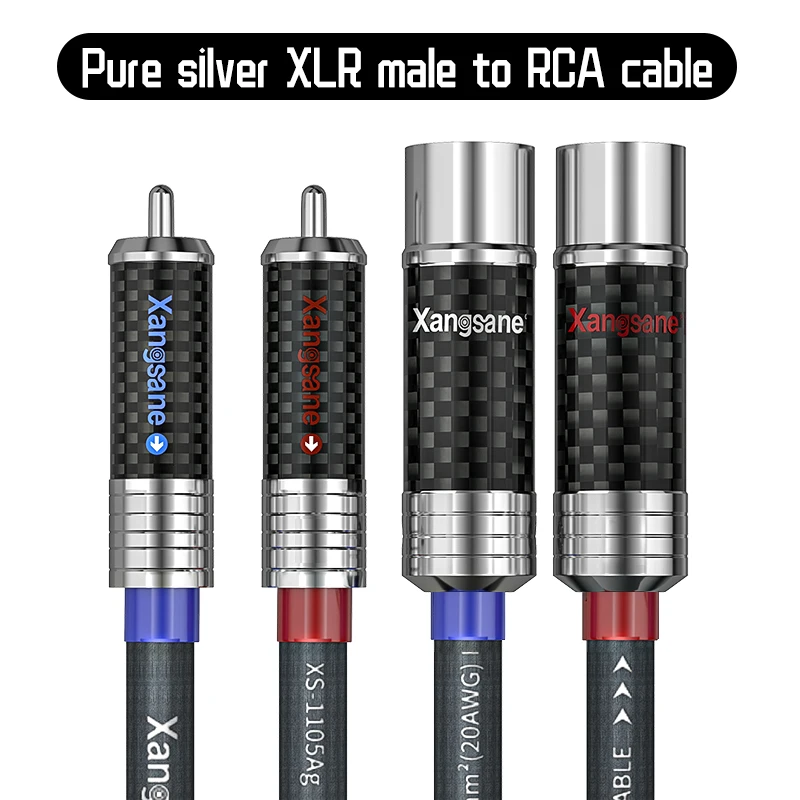 Xangsane hifi xlr to rca 99 998% стерлинговое серебро 1 мм 2-жильный усилитель мощности