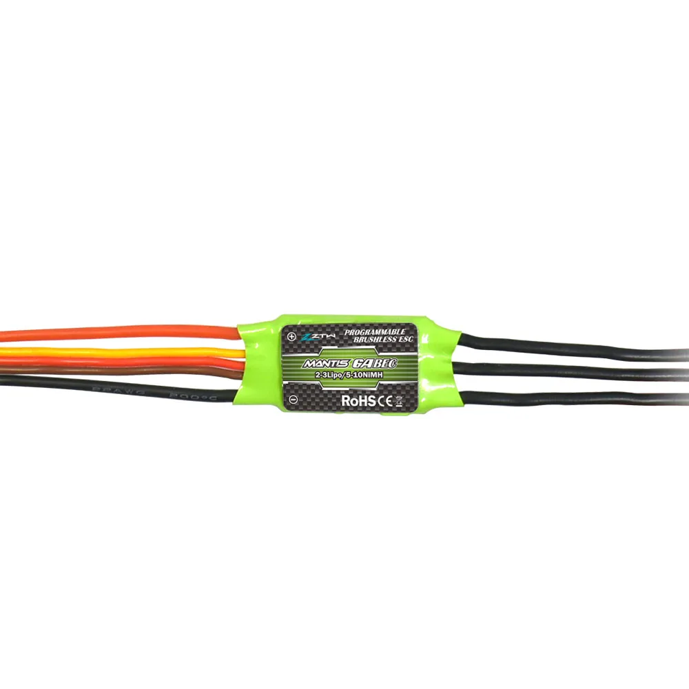 

ZTW Mantis 6A ESC 2-3S встроенный 5V/1A BEC бесщеточный контроллер скорости для флэш-дрона с фиксированным крылом