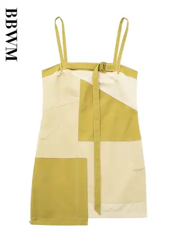 Patchwork Dress Women Strap Summer Dresses 2023 Fashion Sexy Vintage Backless Short Dress Chic Female Casual Holiday Dress