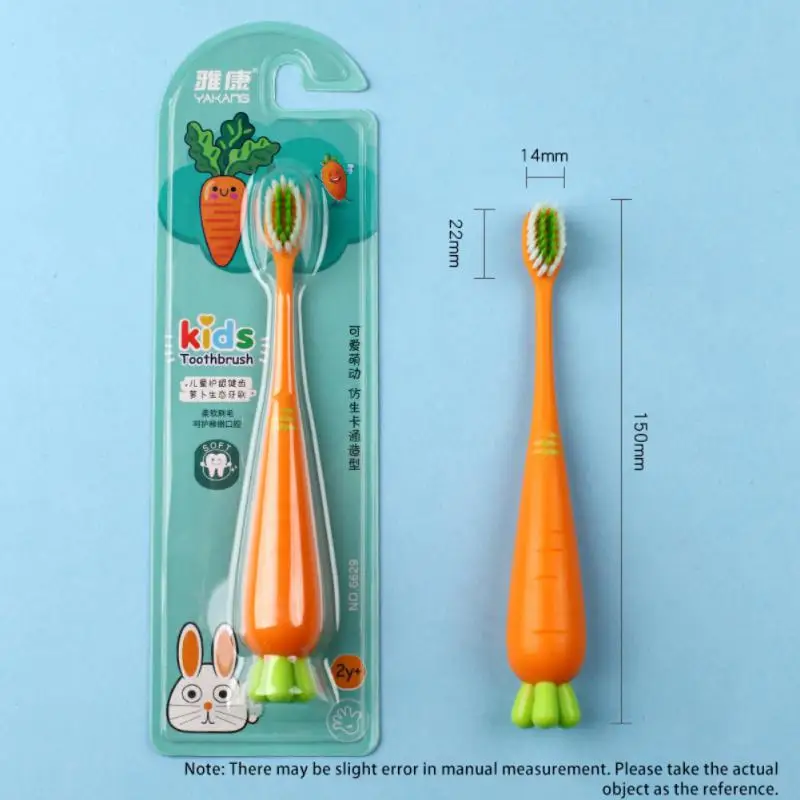

Baby Toothbrush Toothbrush Soft Carrot Shape Teeth Cleaning Brush Cartoon Teeth Care Baby Brush 0-3 Years Old Cute