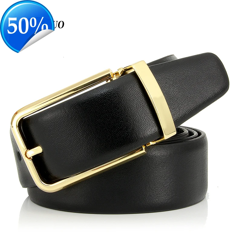 Famous Brand Belt Men 100% Good Quality Cowskin Genuine Luxury Leather Men's Belts for Men Strap Male Metal Pin Buckle