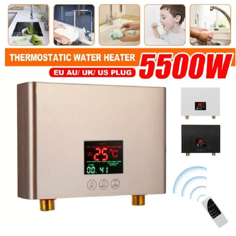 Hot Tankless Water Heater Bathroom Kitchen Instant Water Heater Temperature display Heating Shower Universa