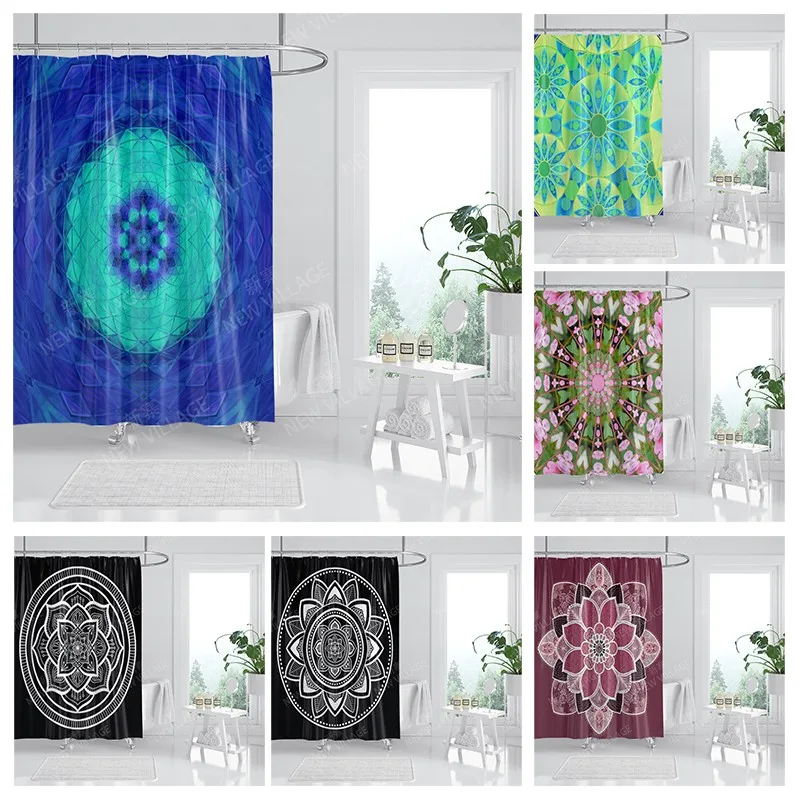 

Водонепроницаемая занавеска для душа из ткани с рисунком мандалы, занавеска для ванной, аксессуары, занавеска для ванной, 180x200 см, 240*200 см, винтажное украшение в стиле бохо