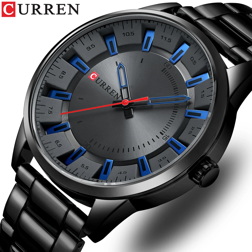 

CURREN 2021New Superior Brand Fashion Simple Style Men's Quartz Wristwatch Stainless Steel Band Men's Watch Casual Luxury Clock