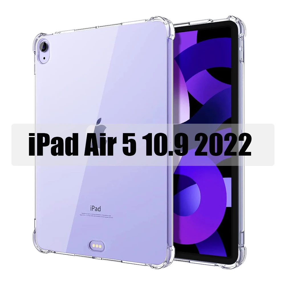 

Clear Shockproof Case for iPad Air 5 2022 / Air 4 2020 10.9 Inch Lightweight Slim Silicone Cover for iPad Air 5th Back Cover