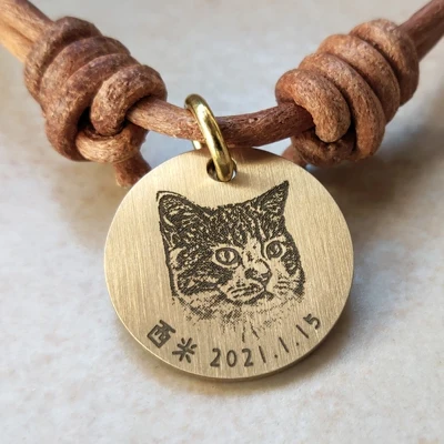 

Фото на заказ аксессуары для собак из натуральной латуни от потери фирменный светлсветильник кожаный веревочный ошейник для кошек и собак