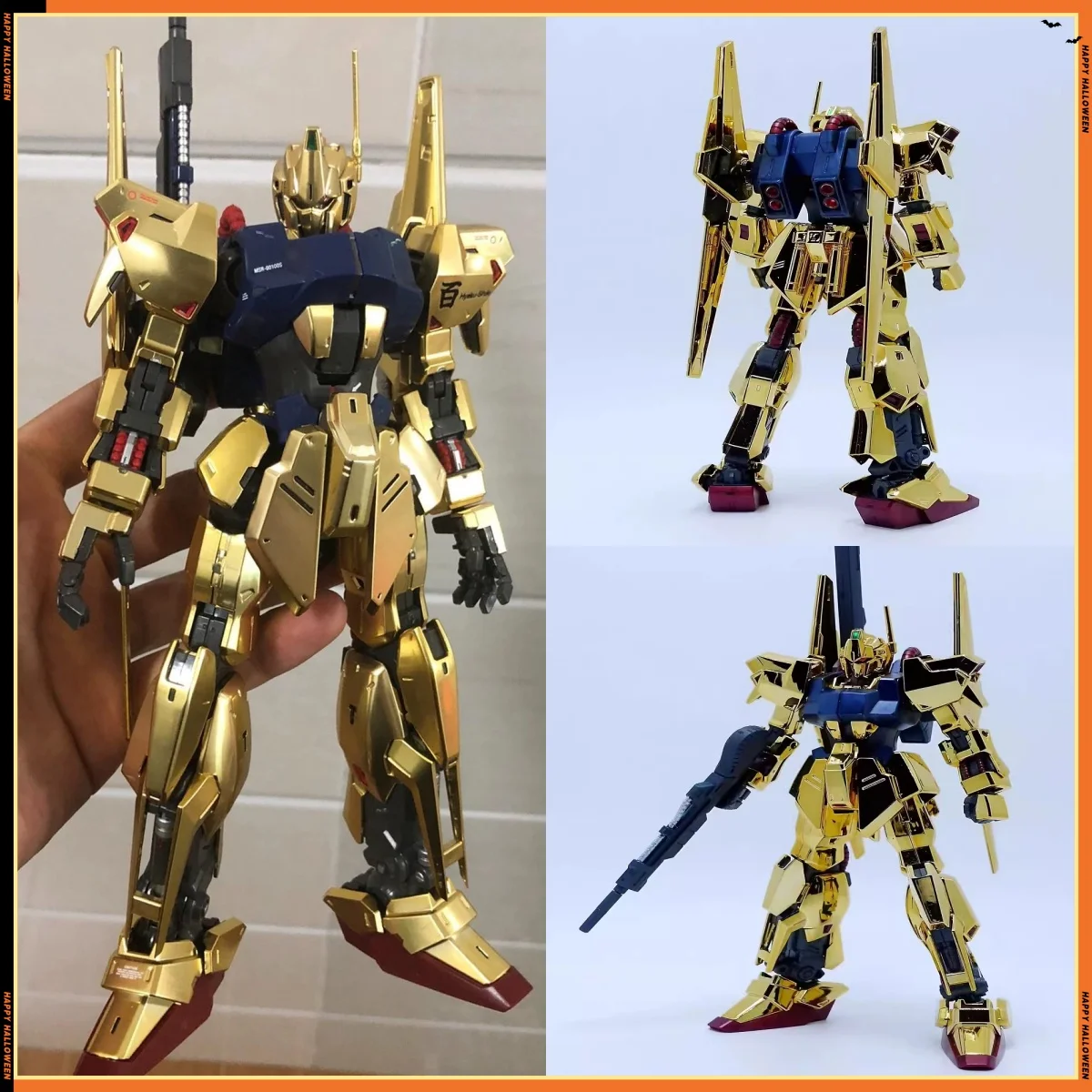Hayaku Shiki Hg 1/144 Msn-00100 Золотая Гальваническая Модель Возбуждения С Подвижными