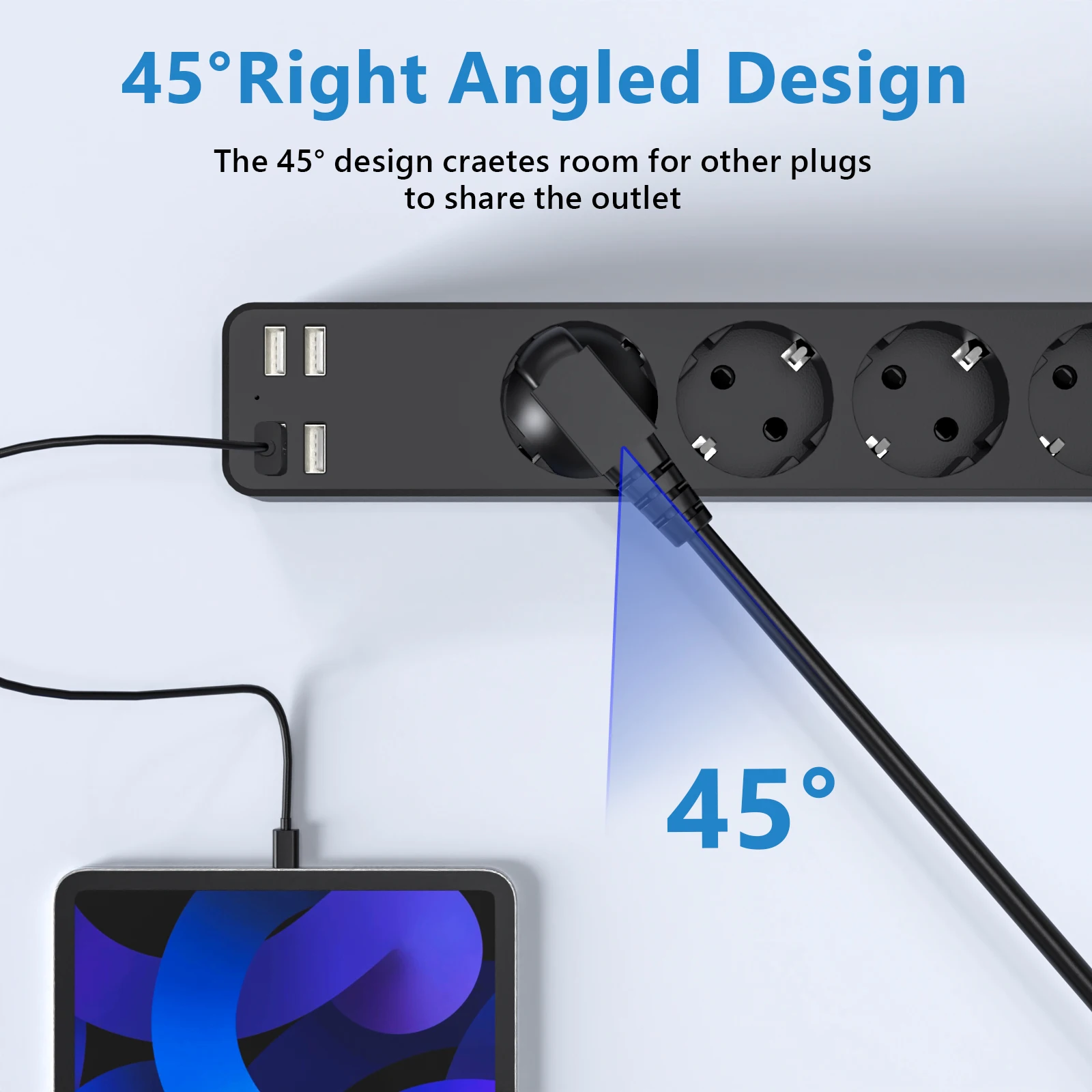 Удлинитель электрический JINGMIN с выключателем удлинитель питания для дома и офиса