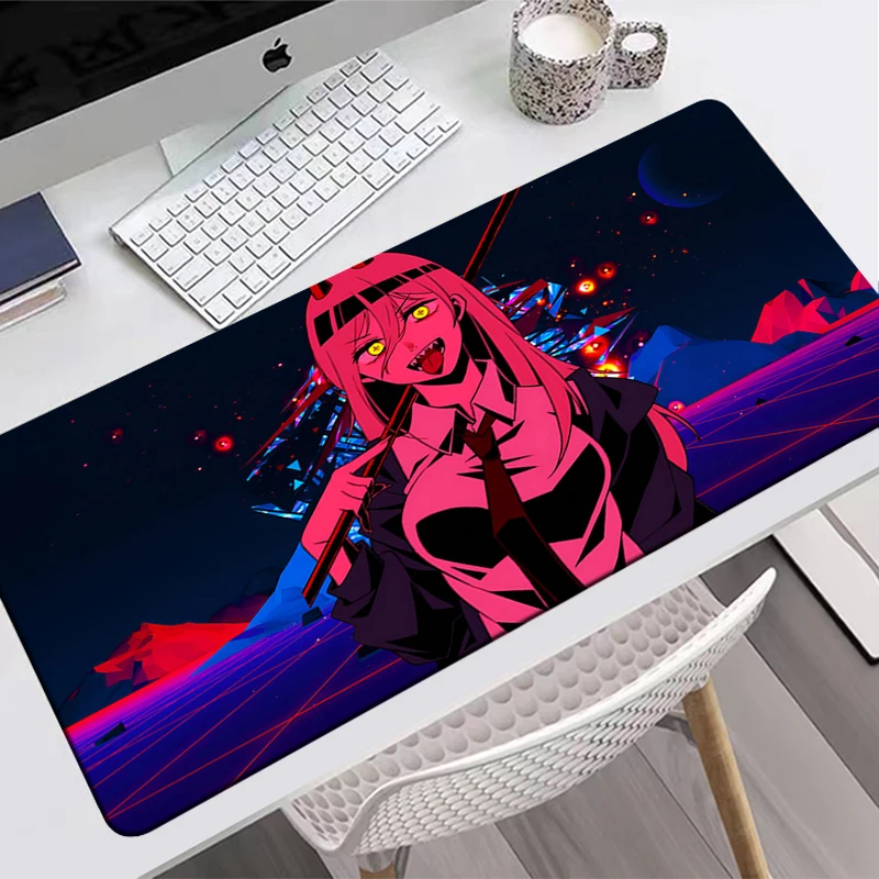 

Chainsaw Man Laptops Anime Mouse Pad 900 × 400 Keyboard Gaming Mousepad Gamer PC Gamer Cabinet Natural Rubber Mausepad Desk Mats
