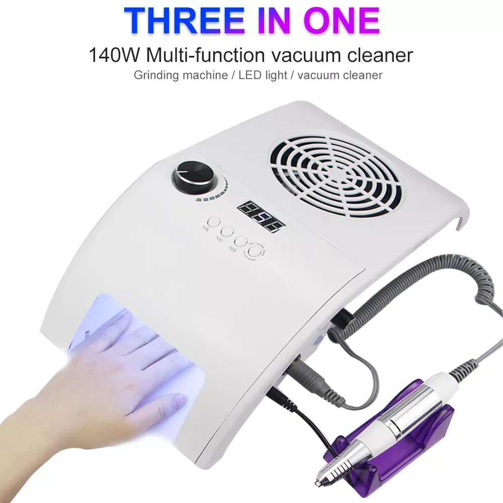 

Multifunctional 3in1 Silent 35000RPM Manicure Machine Powerful Vacuum Cleaner 48W UV LED Nail Lamp Quickly Dry All Nail Polish