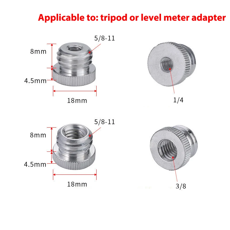 

1Pc 1/4 3/8 to 5/8" Female Male Threaded Screw Mount Adapter for Tripod Converter SLR Camera Studio Accessories