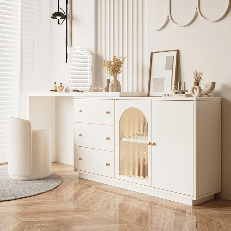 

Organise Room Desk Mirror Bedroom Small Apartment Elegant Knee Length Dressers Hair Modern Makeup White Coiffeuse Ornaments