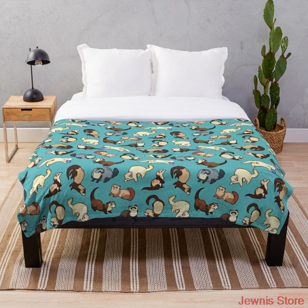 

cat snakes in blue Throw Blanket Fleeceon Bed/Crib/Couch Adult Baby Girls Boys Kids Gift