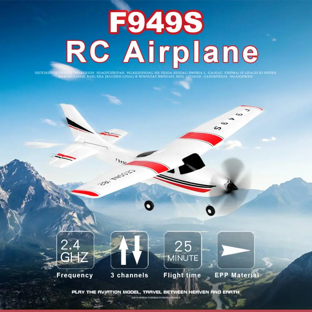 Wltoys Updated F949S 3CH 2.4G Cessna-182 EPP RC Glider Airplane RTF Miniature Model Plane Outdoor Toy Built-in Gyroscope