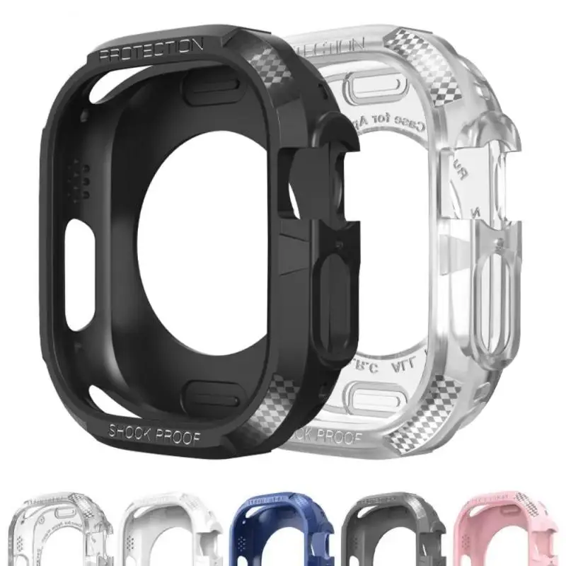 

Tpu Protective Case Anti-fall Scratch For Apple Watch Ultra Screen Saver Screen Protector Protective Bumper Cover 49mm