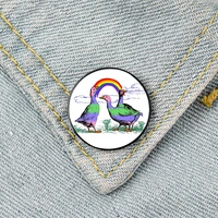 trigender pride geese pin custom cute brooches shirt lapel teacher tote bag backpacks badge cartoon gift brooches pins for women