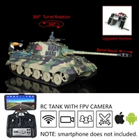 116 heng long 7 0 plastic fpv king tiger rc tank 3888a 360%c2%b0 turret barrel recoil for boys machine gun bb pellet gifts th17522