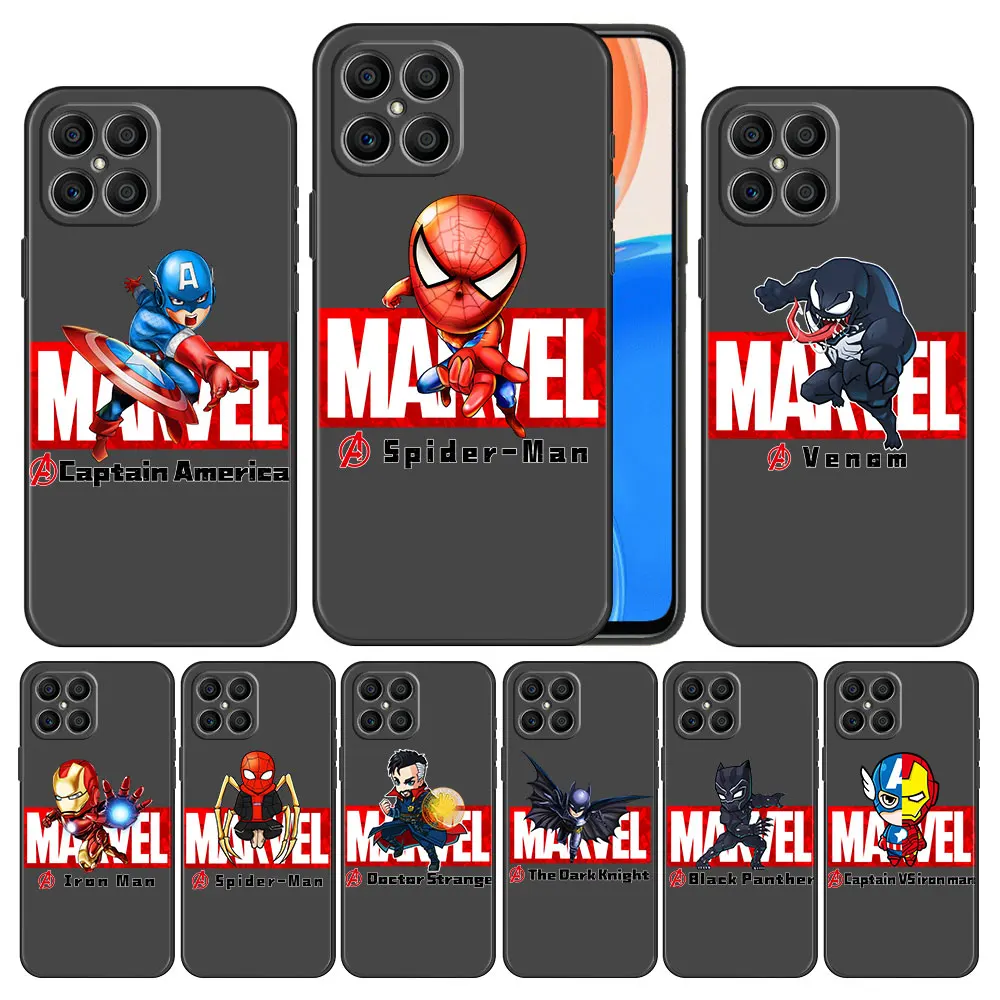 

Case Funda for Honor 20i X8 x7 X9 Play 9A Pro 60 30i Lite 50 9X Magic4 10 5G 9 Play6T TPU Marvel Captain America Cell Capa Bag