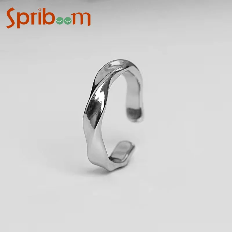 

Simple Ring for Women Men Opening Adjustable Couple Index Finger Rings Silver Color Twist Minimalist Jewelry Classic Accessories