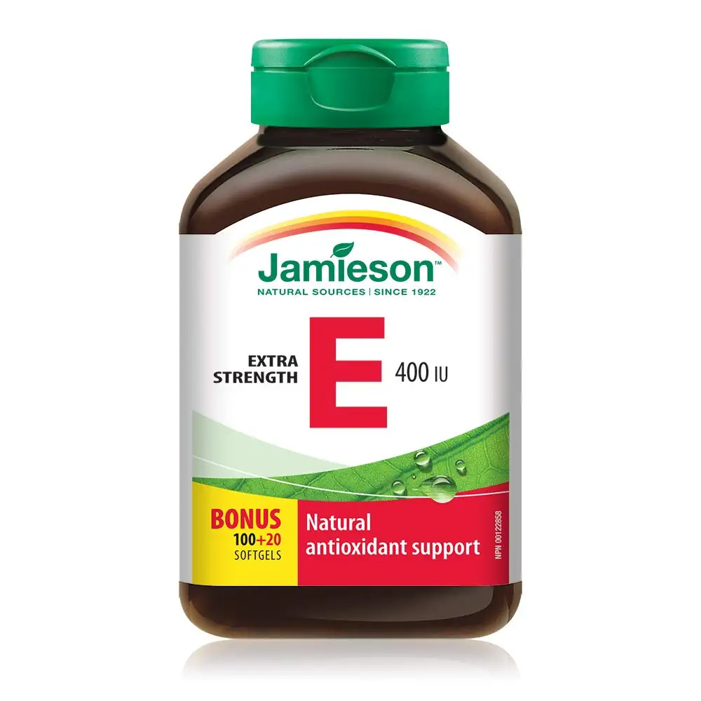 

Jamieson Canada Vitamin E 400 IUper268 mg AT beauty health supplements vitamin e capsules for men and women 120 Softgels