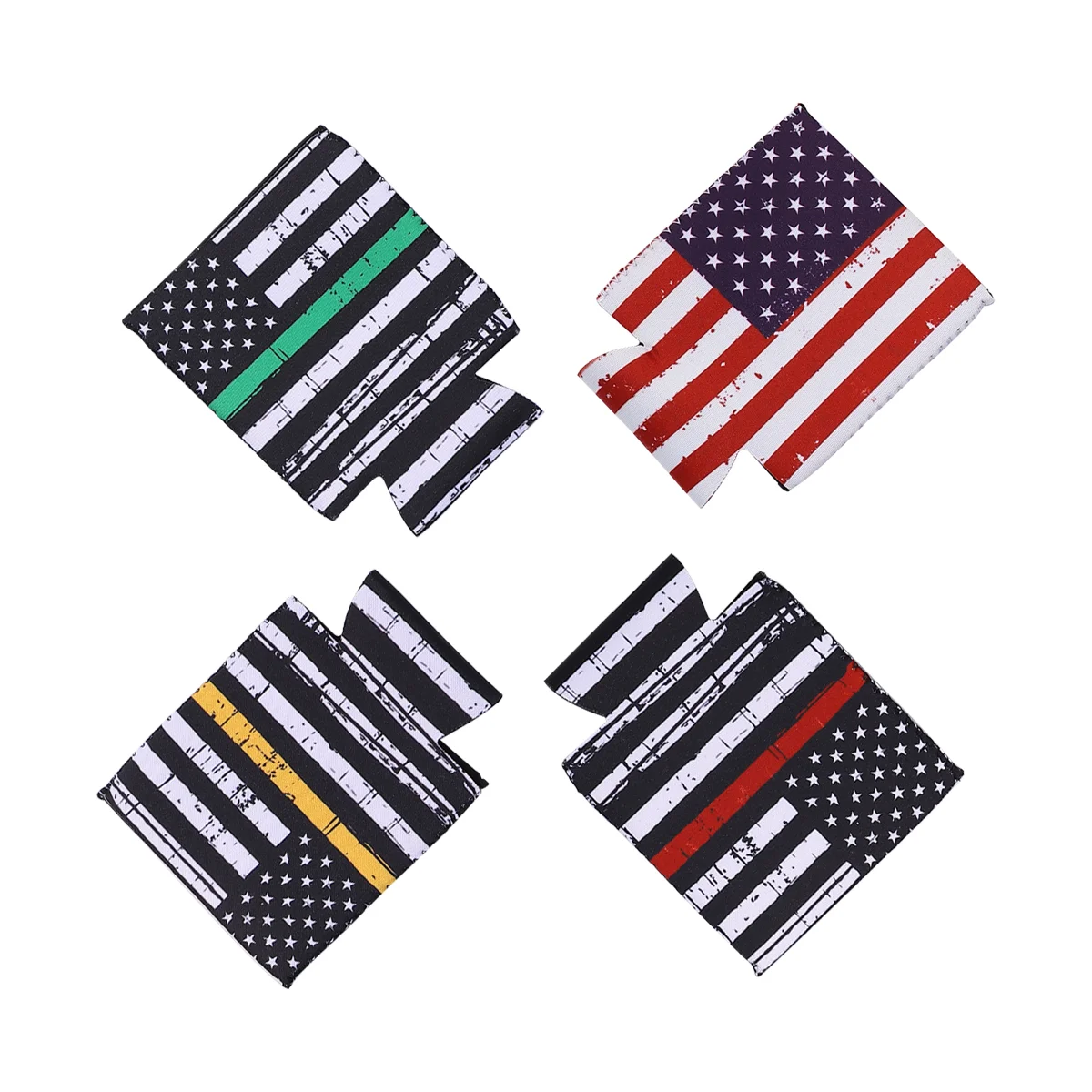 

4 Pcs Fourth July Decorations Ebt Energy Drinks Drink Sleeves Cans US Flag 4th Can Personalized Usa Flag Canned Soda