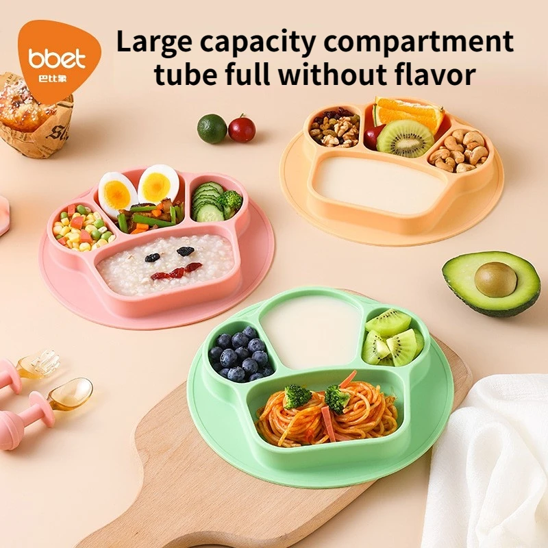 

BBET Silicone Dish For Babies Cat's Claw Plates for food Dishes Children's Tableware Training Feeding Sucker Bowl Baby Items