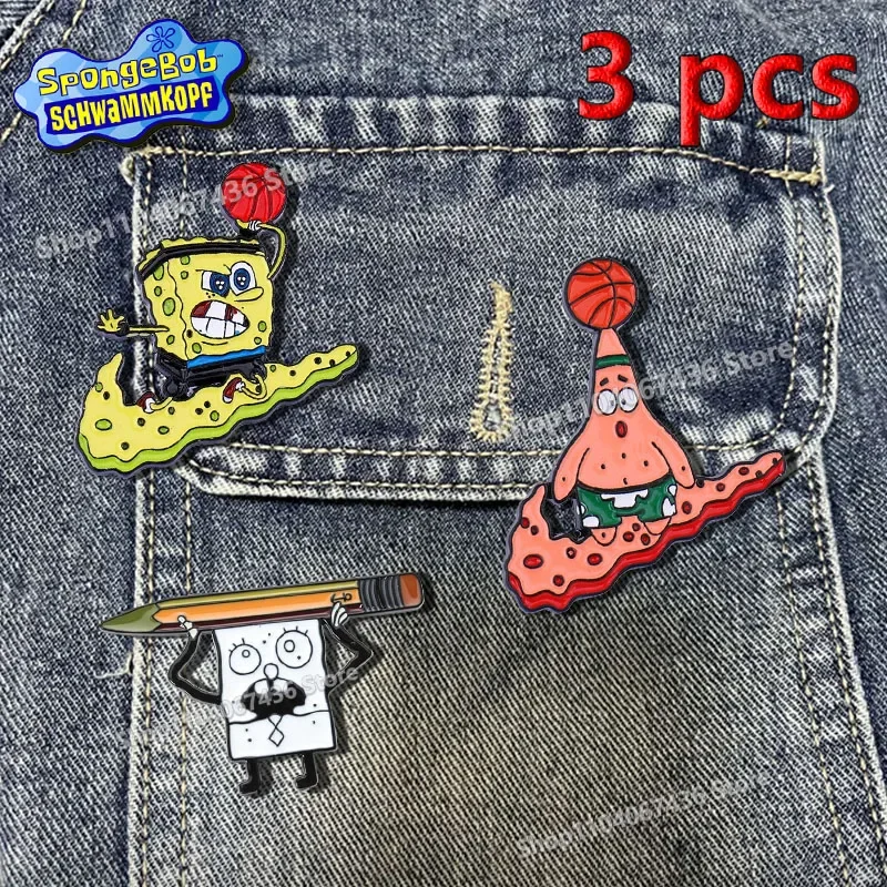 Металлическая брошь в виде персонажа из аниме &quotГубка-bob&quot