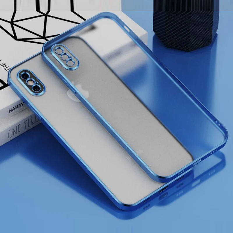 

Suitable for iPhone XS MAX 8P 7P electroplated phone case luxurious frosted transparent invisible Mobile phone protective case