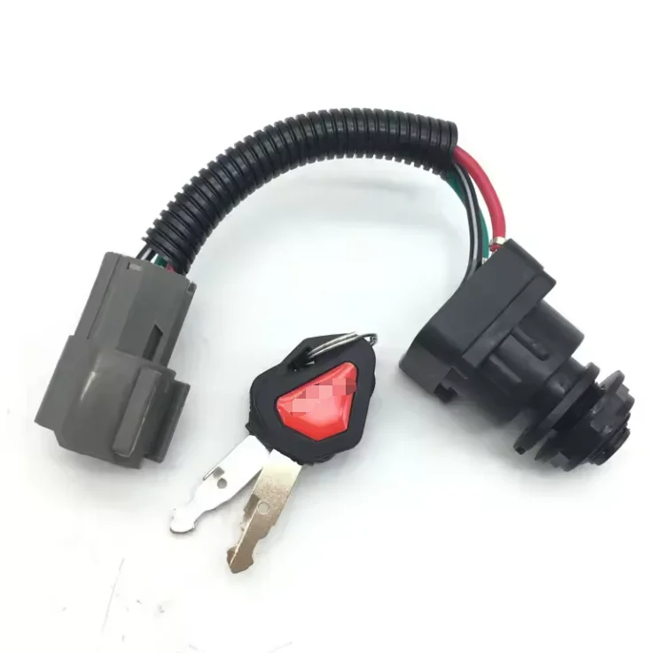 

Запчасти для экскаватора Kubota U20 U25 U15 U30 Kx155 163 175, универсальный переключатель зажигания для экскаватора, замок зажигания, кнопка запуска, замок