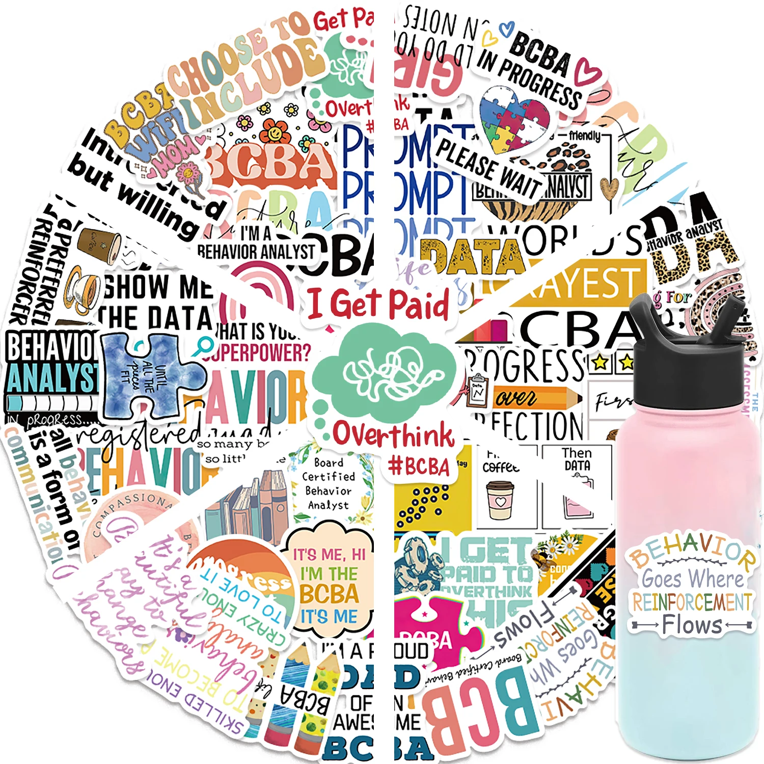 Наклейки BCBA Мультяшные 50 шт. стикеры с рисунком аналитика граффити наклейки для